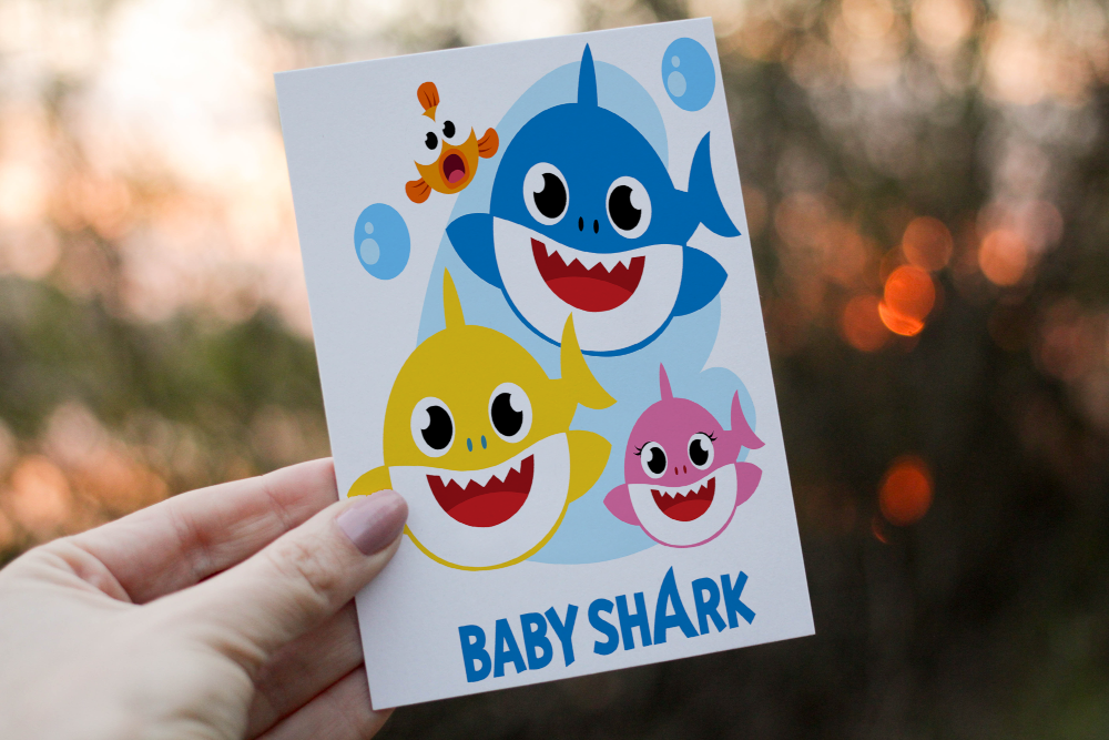 Baby Shark Birthday Card, Card for Child, Birthday Shark Card - Click Image to Close